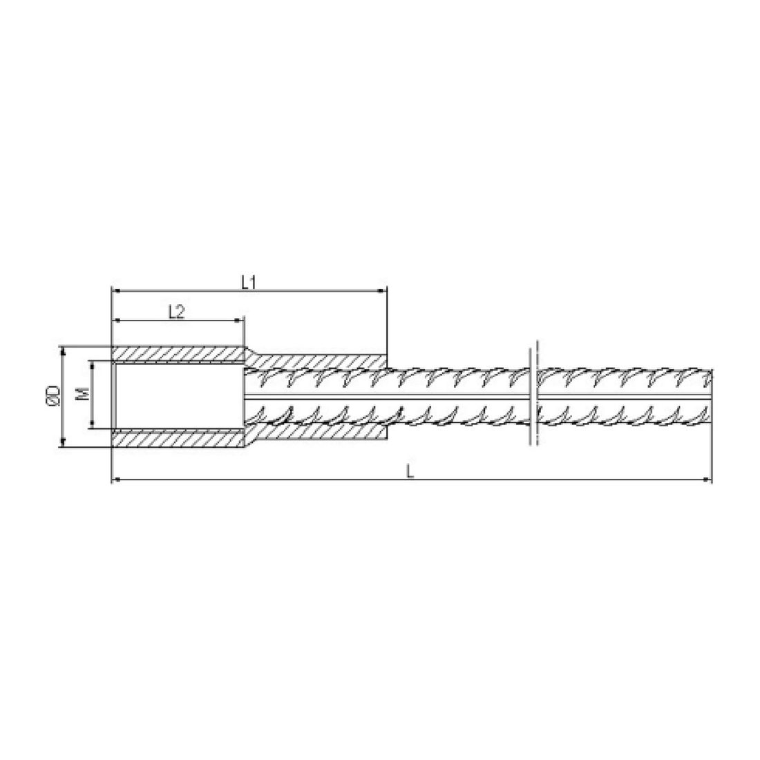 Socket anchor with straight rebar — SA-R